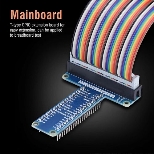 Carte d'extension GPIO de type T + câble plat plat à 40 broches pour Raspberry Pi 1B + / 2B / 3B