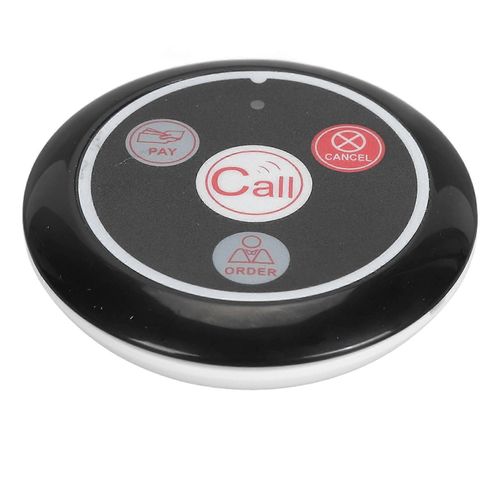 Bouton d'appel sans fil 3 fonctions ABS étanche noir pénétration murale Restaurant Pager System pour café-bar cantine