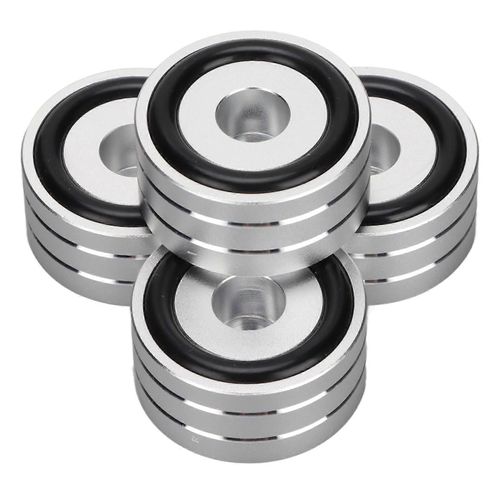 4pcs SP4010 Haut-Parleur Isolation Pic Pied De Pied 40x20mm / 1.57x0.78in Pointes De Haut-Parleur pour DAC Amplificateur Enregistreur MeterSilver