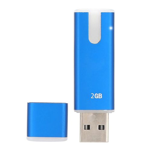 Clé USB Portable Bleu U Disque Grand Bâton De Stockage avec LED Lumière Antilost Lanière pour Ordinateur Portable (2 Go)