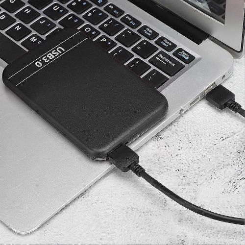 Boîtier de disque dur de 2,5 pouces Boîtier SSD ultra mince portable avec interface USB 3.0 pour lecteur d'ordinateur portable (noir)