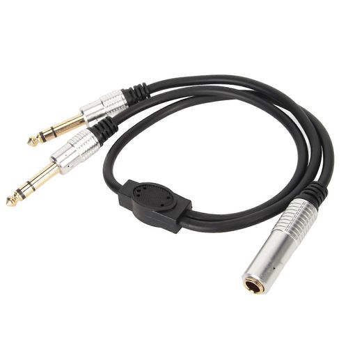 6.35mm Splitter Y Câble Mono Femelle à Double Mâle 1/4 Pouce Cordon De Séparateur pour Amplificateur Microphone Haut-Parleur 1.6ft