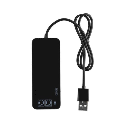 USB 2.0 Hub TO 3 ports USB 2.0 + Micro casque avec adaptateur de son 7.1CH Répartiteur de port Noir