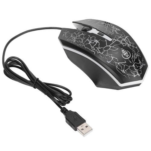 Souris filaire Noir Port USB Gaming Office Entreprise Lumineux Optique Accessoires Informatiques