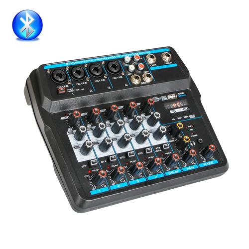 Table De Mixage Bluetooth 6 Canaux Avec Carte Son