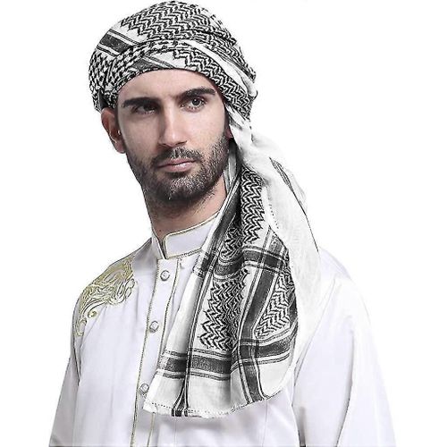 Arabe Shemagh Foulard Hommes Musulman Moyen-Orient Turban Casquette Neck Wrap (D-583-A)