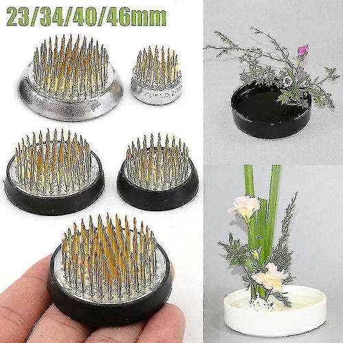 Round Ikebana Kenzan Flower Frog Avec Joint En Caoutchouc Art Fixed Arranging Tool Rubber Base Holder Floral Decor Pot Arrangement Pin