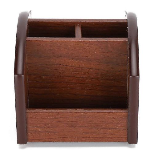 Support De Stylo En Bois Boîte De Rangement De Carte De Visite Rotation Inférieure Conteneur De Bureau Créatif