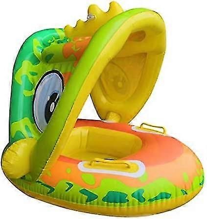 Baby Pool Float avec Sun Canopy - Anneau de natation gonflable Bébé Bébé Floatie Spring Float Pool Fit Safety Seat Kid's Water Toys (green-frog)