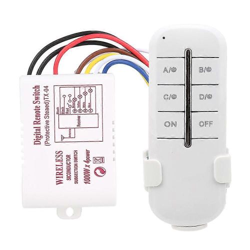 On/Off Ac180-240v Récepteur Sans Fil Lampe Lumière Rf Télécommande Commutateur (4way 4*1000w)