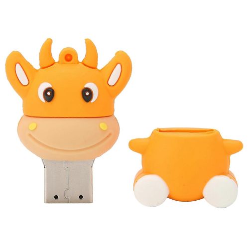U Disk 3D Cartoon Calf Modèle Orange Stockage USB pour Windows 7/8/10/Vista/XP/Unix/2000/ME32GB