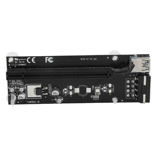 Carte adaptateur PCIE Riser Mine Board alimentée par l'exploitation minière avec câble USB 3.0 60 cm Câble d'alimentation SATA 15 broches à 4 broches