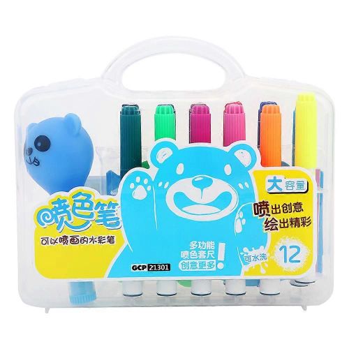 Peinture en aérosol stylo lavable 12 couleurs enfants aquarelle peinture outils fournitures d'art