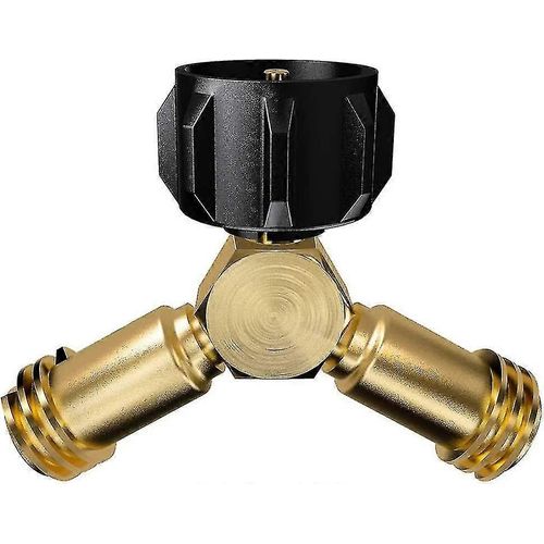 Séparateur en Y du réservoir de propane, vanne 2 voies de l'adaptateur de propane pour une bouteille de gaz de 20 lb Lp connectant 2 appareils, barbecue, chauffage, cuisinières, etc.