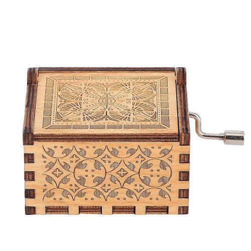 Manivelle Contreplaqué Contreplaqué Boîte à Musique Bois Gravé Jouet Artisanat Enfant Cadeau Décoration Maison # 3