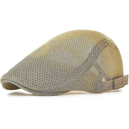 Hommes Respirant Mesh Summer Hat Réglable Newsboy Beret Ivy Flat Cap