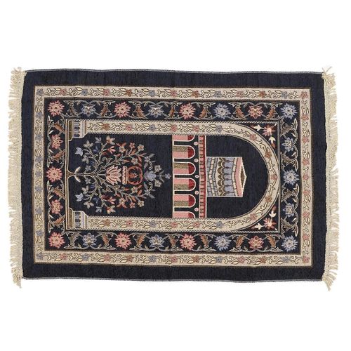 Tapis de prière musulman islamique Style ethnique à la mode tapis de prière Ramadan cadeau tapis de prière pour hommes femmes bleu marine