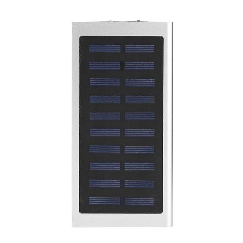 10000mah Double Usb Portable Charge Rapide Solaire Mobile Power Bank Boîtier En Métal Kit De Bricolage Argent