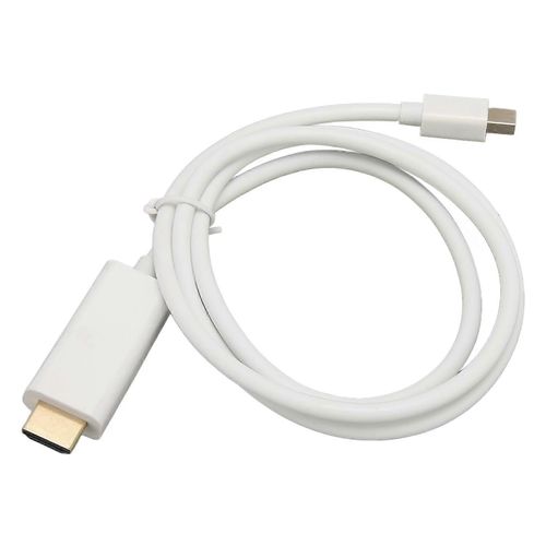 Adaptateur d'interface multimédia Mini DisplayPort vers HD Câble adaptateur Mini DisplayPort mâle à mâle professionnel pour projecteur de moniteur blanc 3 m / 9,8 pieds
