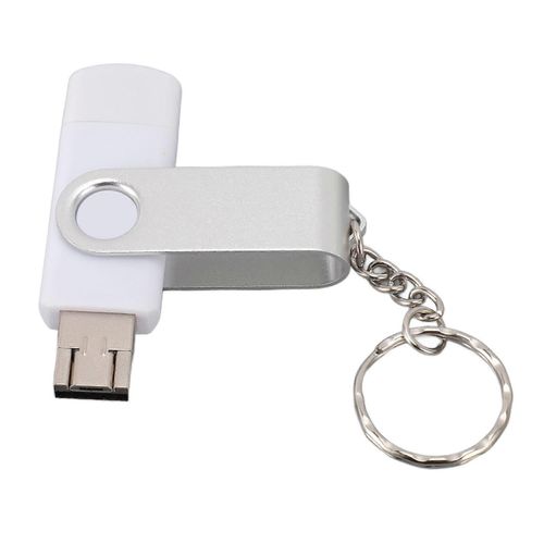 Disque 3 en 1 U USB 2.0 Type C Clés USB Micro USB Clé USB Portable Étanche Universelle pour Sauvegarde 64 Go Blanc
