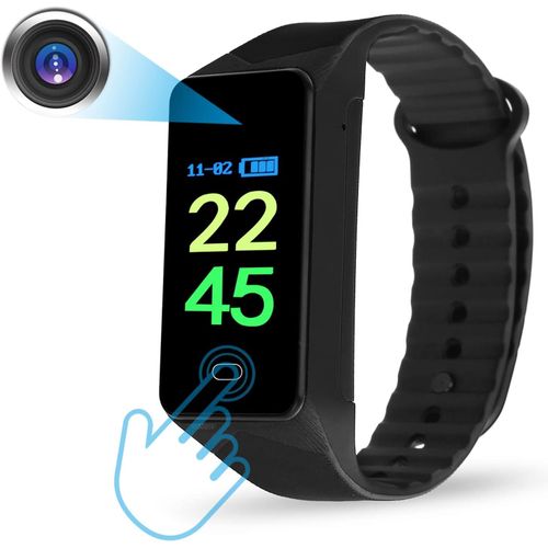 Camera Espion, 1080P Caméra Espion Cachées Avec Enregistrement Audio Et Vidéo Avec Carte Sd De 32 Go, Bracelet Mini Caméra De Surveillance Avec Affichage De L'Heure[CAM6260901]
