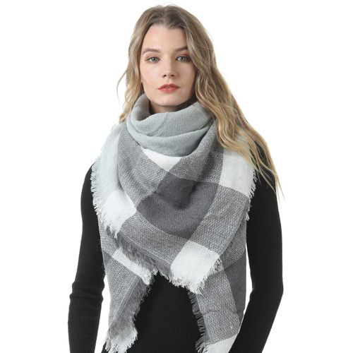 Femme Écharpe Grand Plaid En Laine Acrylique Foulard Long Chaude Vogue En Automne/Hiver Cape Souple Confortable.[G19]