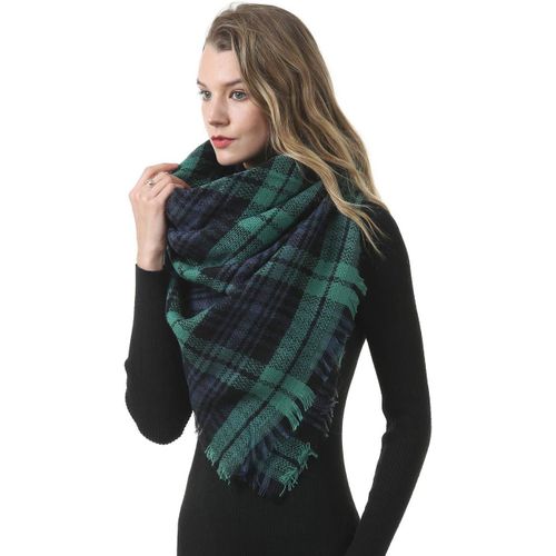 Femme Écharpe Grand Plaid En Laine Acrylique Foulard Long Chaude Vogue En Automne/Hiver Cape Souple Confortable.[G20]