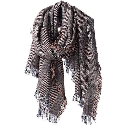 Femme Écharpe Grand Plaid En Laine Acrylique Foulard Long Chaude Vogue En Automne/Hiver Cape Souple Confortable.[G18]