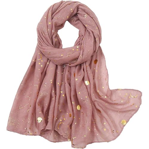 Étoile Lune Imprimé Foulard Châles Légers Pour Femme Foulard À La Mode En Feuille D'argent Et Flocon De Neige.[G156]
