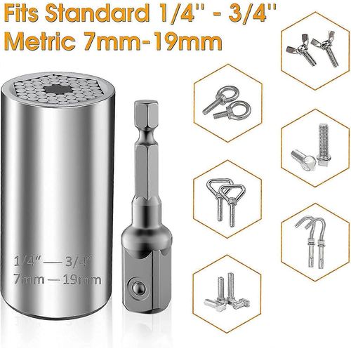 Super Universal Socket, Cadeaux Pour Les Hommes Papa Lui Petit Ami, Truc Cool Gadgets Pour Hommes Anniversaire Fête Des Pères, Prise Professionnelle (7mm-19mm)