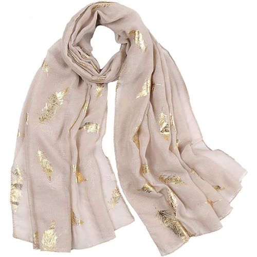 Mesdames Plumes Écharpe Rose Gold Glitter Plume Imprimer Foulards Fête De Mariage De Mode Châle.[G208]