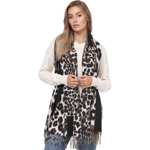 Écharpe Xxl Pour Femmes,Modèle Leo Chaud,Écharpe Poncho À Franges Multicolores,Écharpe En Couverture Surdimensionnée.[G1134]