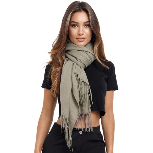Écharpe Femme Hiver À Mode : Femme Hiver Écharpe Ensemble Tricoté Écharpe Oversize Carré Couverture Écharpe Foulard Franges Poncho.[G981]