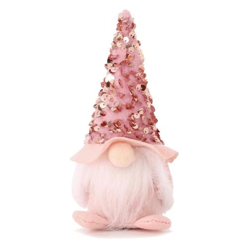 Sans visage Gnome poupée Decor bonne chance gaieté à la mode Noël ornements poupées pour rebord de fenêtre étagère rose 18x8cm/7.1x3.15in