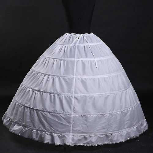 Sous-Jupe Femme Crinoline 6 Hoop Longueur De Plancher Sous Jupe Pour Robe De Mariée