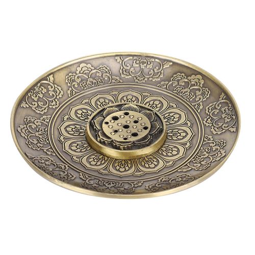 Brûleurs d'encens en bronze Plaque Fleur Rond Encens Bâton Supports pour la décoration de la maison