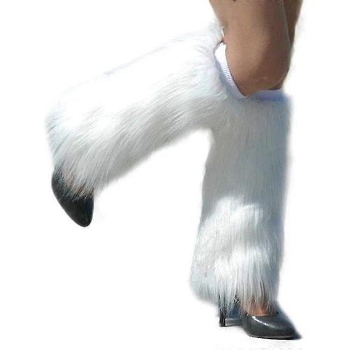 Ladies Fashion Boot Cuff Fluffy Soft Furry Faux Fur Leg Warmer Boot Toppers 40cm