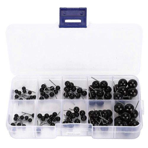 100 PCs DIY Poupée Oeil Pin Type Noir Fait Main Matériaux Artisanat Jouets Éducatifs Pièces En Plastique