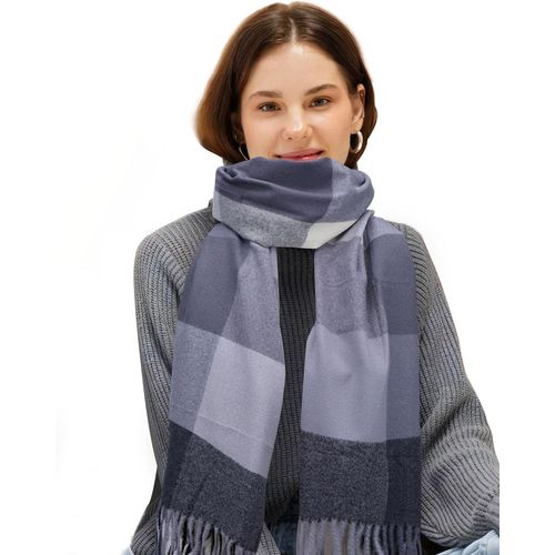 Écharpe D'hiver Pour Femme,Foulard D'hiver,Foulard Pour Femme,Confortable,En Coton À Carreaux,Surdimensionné,Carré (65 X 180 Cm).[G1351]
