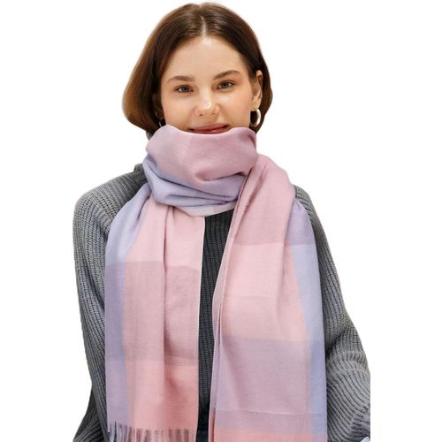 Écharpe D'hiver Pour Femme,Foulard D'hiver,Foulard Pour Femme,Confortable,En Coton À Carreaux,Surdimensionné,Carré (65 X 180 Cm).[G1350]