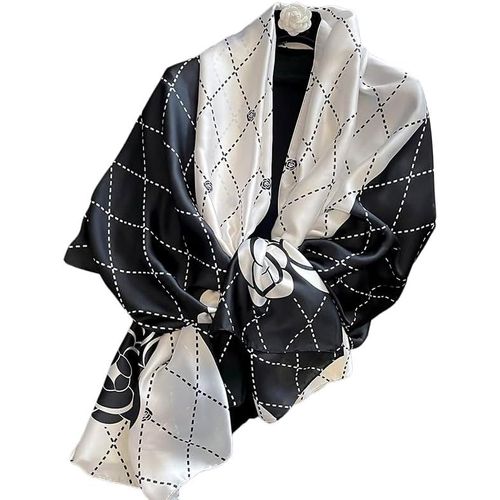 Foulard En Soie Femmes Châle Écharpe En Soie Silk Scarf Women Chiffon Shawl White Neckerchief Head Wrap Thin Scarf Beach Hijab Belt Vintage Bridal Shawl Binder.[G50]