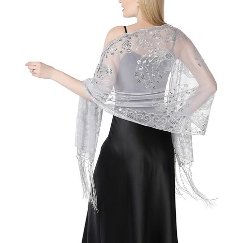 Femmes Années 1920 Paon Paillettes Châle Soirée Flapper Écharpe De Mariage Pour Tenue De Soirée Fête De Mariage Harlem Nuit.[G1402]