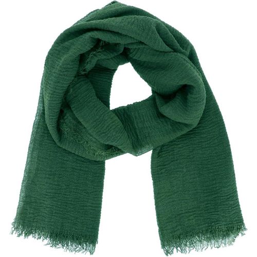 Foulard Femme Uni 20% Coton 80% Viscose Effet Froissé Et Finition Frangée-Etole Femme Moderne Et Tendance Longue Et Rectangulaire 180cm X 90cm-Echarpe Fine Souple Légère Et Douce.[G260]