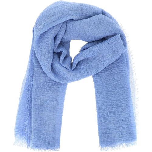 Foulard Femme Uni 20% Coton 80% Viscose Effet Froissé Et Finition Frangée-Etole Femme Moderne Et Tendance Longue Et Rectangulaire 180cm X 90cm-Echarpe Fine Souple Légère Et Douce.[G256]