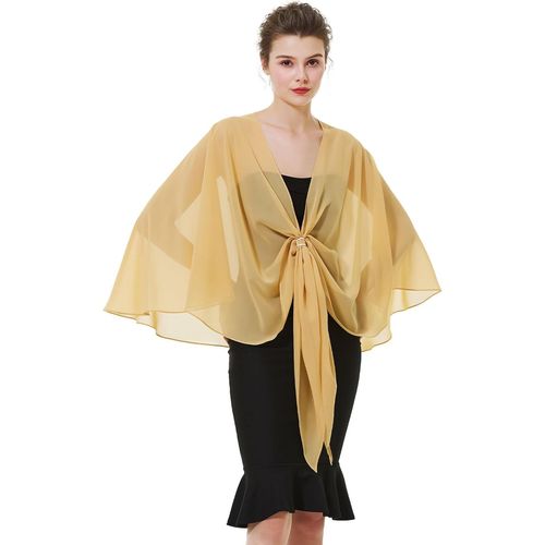 Femme Étole Châle En Mousseline De Soie Elégant Foulard Écharpe Cape Transparent Grande Taille Pour Robe De Soirée Mariée Mariage Cérémonie D¿Été.[G1012]