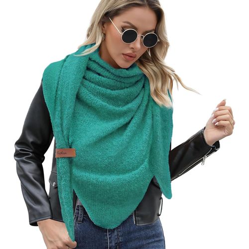 Écharpe Triangle Femme Foulard Hiver Chaude Multifonctionnelle Châle Avec Boucle En Cuir Souple Confortable 200x80cm.[G1410]