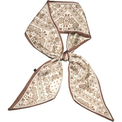 Écharpe En Satin De Soie 148 X 13,5 Cm Cravate Double Couche Pour Blazer,Manteau,Robe,25# Pattern-B Beige/Brown Floral,148cm X 13,5cm