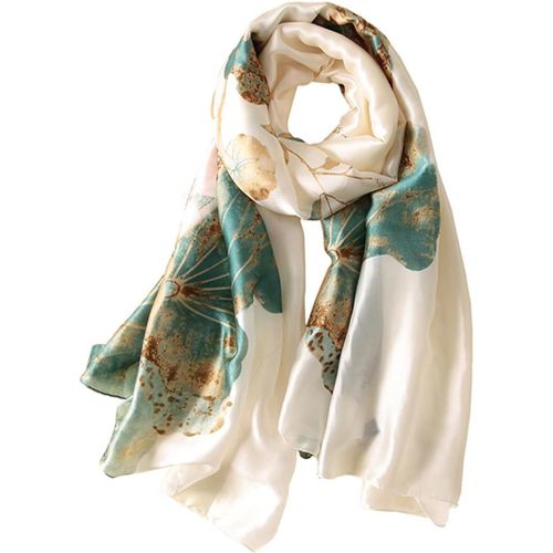Echarpes Femme Grande Écharpe En Cachemire Pour Femme,Longue Écharpe D'hiver,Douce,Blanche Et Verte