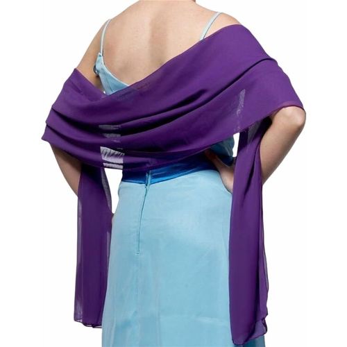 Écharpe Châle Étole En Mousseline Douce Femme Wrap Pashmina Foulard Pour Robe De Soirée Mariage Mariée Cérémonie