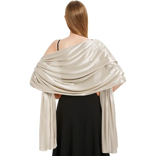 Etoles Femme Mariage Chales En Satin Echarpes Chic Longue Wrap Foulard Pashmina Elégante Pour Fêtes Soirée Cérémonies Cocktail 200x70cm.[G1201]